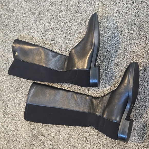 Stuart Weitzman Women Gillian 60 Microstretch Leather Riding Boots Shoes Sz 7 - Picture 14 of 16